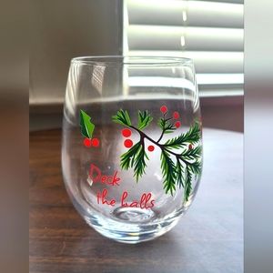 Stemless wine glass- Christmas